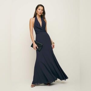 Reformation Ezria Dress Navy